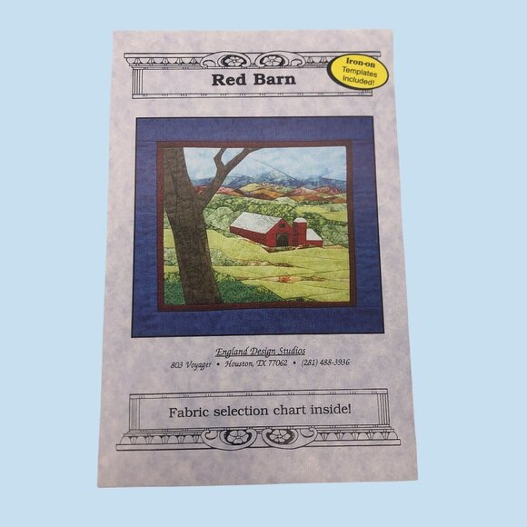 Red Barn Quilt Pattern By England Design Studios Picture Piecing Landscape Uncut - Picture 1 of 5